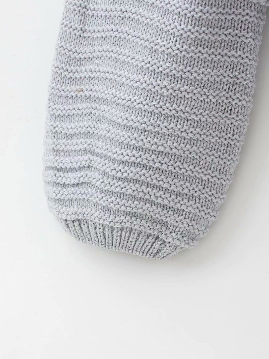 Splicing Hollow-out Lantern Sleeve Knit Sweater