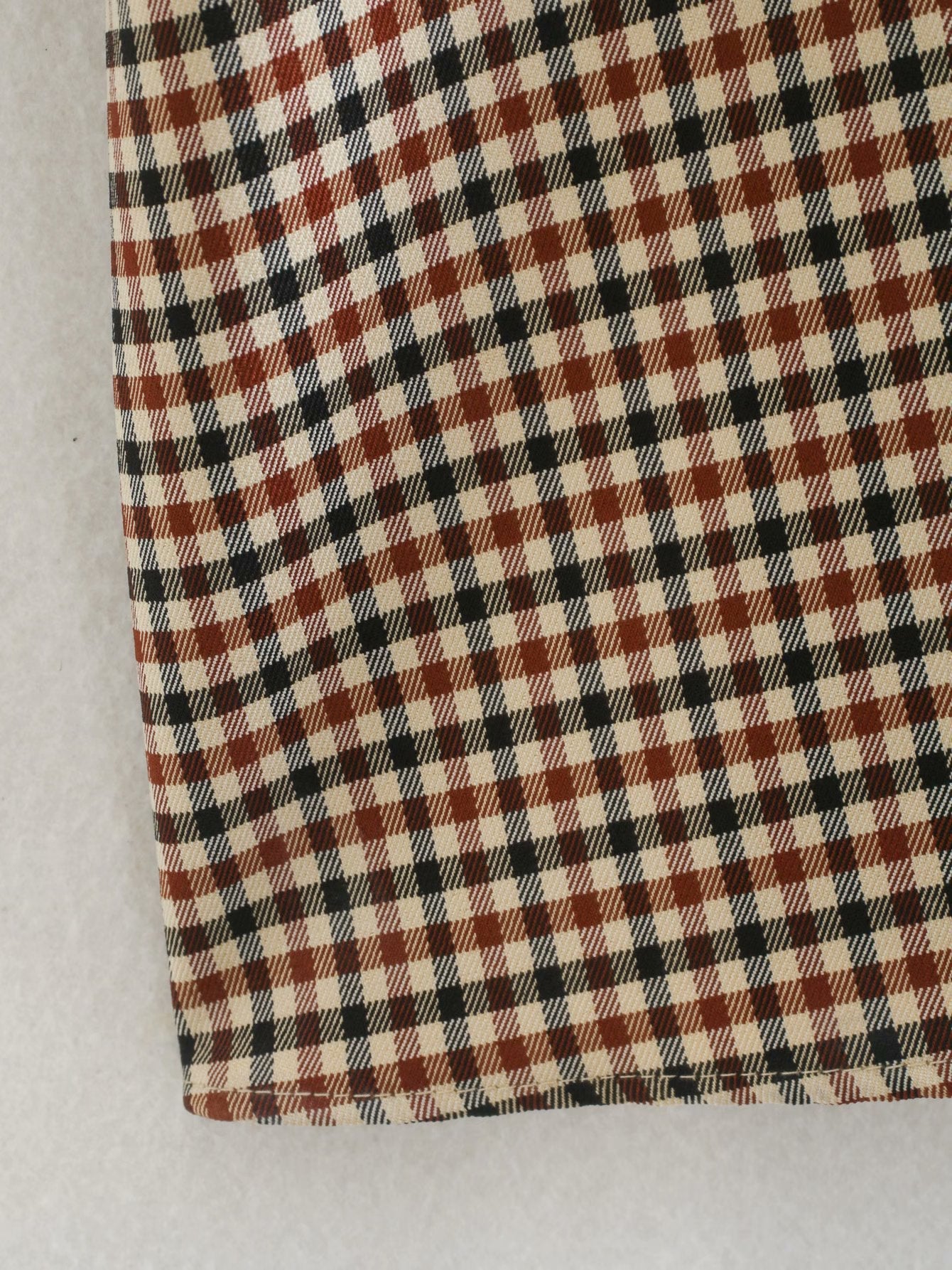 Square Collar Lattice Plaid Mini Dress