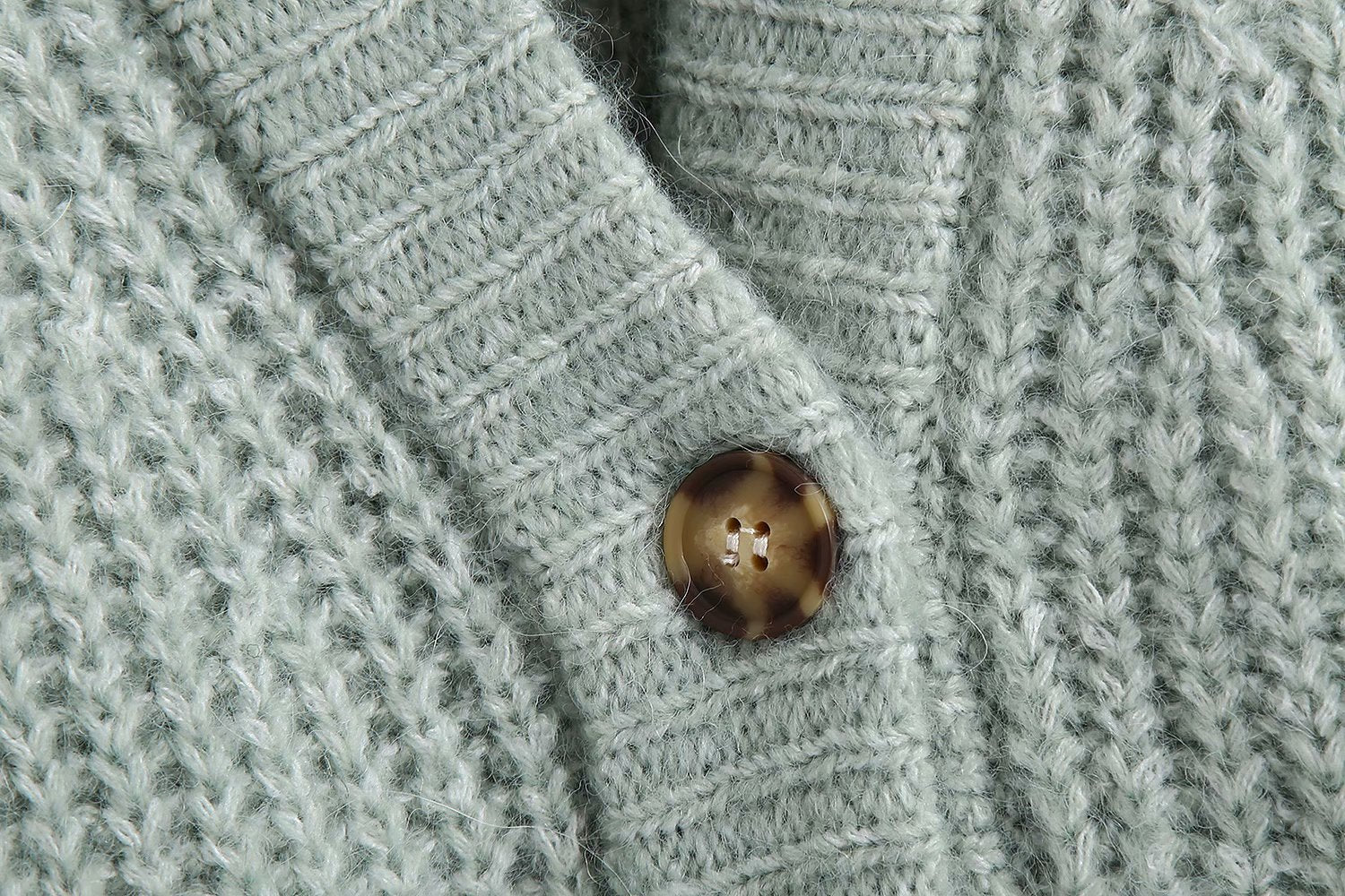 V-neck Single-breasted Knit Oversize Cardigans