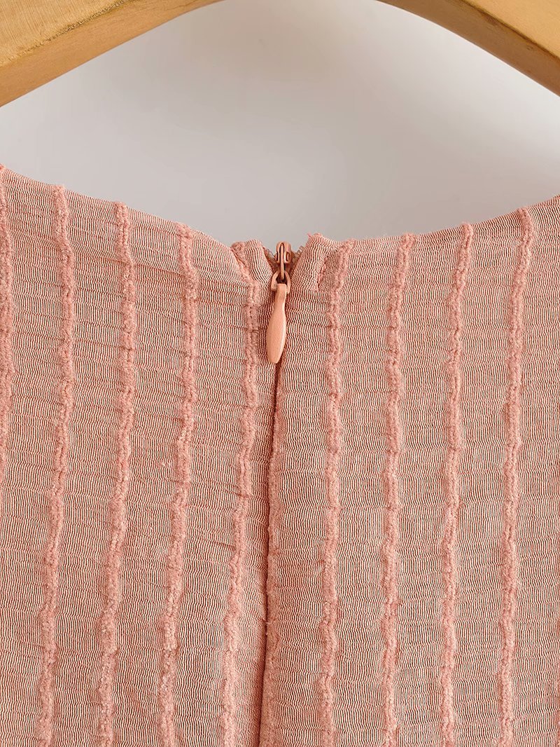 V-neck Lace-up Ruffled Lantern Sleeve Mini Dresses
