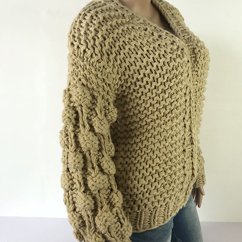 Women's Lantern Sleeve Cardigan Sweater