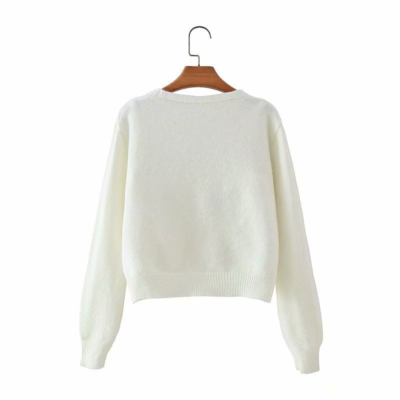 V-neck Knit Suspenders Tank Tops and Single-breasted Cardigans Two-piece Set