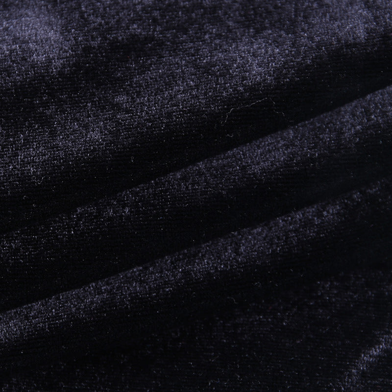 Square Collar Velvet Gloves Party Bodycon Midi Dresses