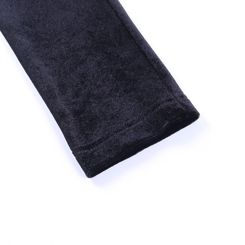 Square Collar Velvet Gloves Party Bodycon Midi Dresses
