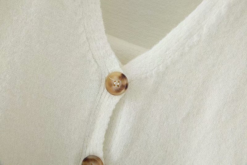V-neck Knit Suspenders Tank Tops and Single-breasted Cardigans Two-piece Set