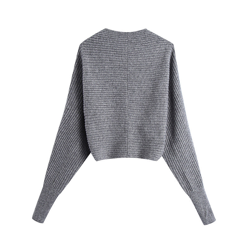 Stripe Tube Tops Cardigans Sweaters Two-piece Set