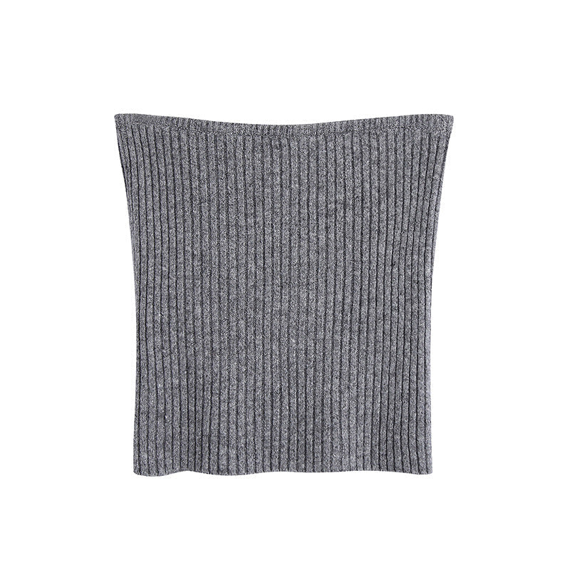Stripe Tube Tops Cardigans Sweaters Two-piece Set