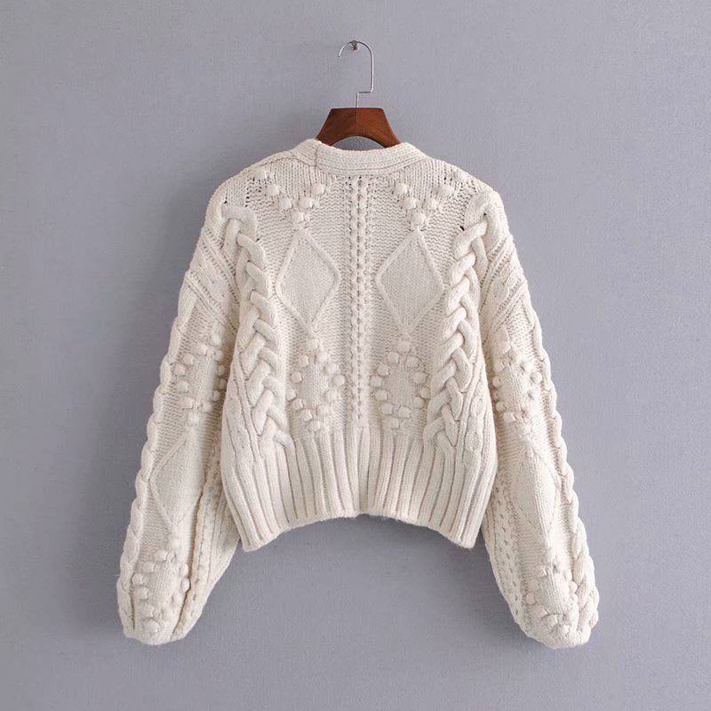 V-neck Knit Single-breasted Sweaters Cardigans Outerwear