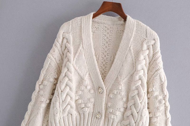 V-neck Knit Single-breasted Sweaters Cardigans Outerwear