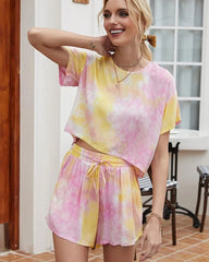 Tie Dye Tee T-Shirt Shorts Two-piece Loungewear