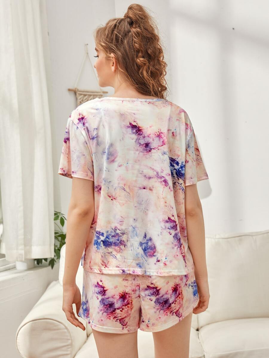 Tie Dye Tee T-Shirt Shorts Two-piece Loungewear