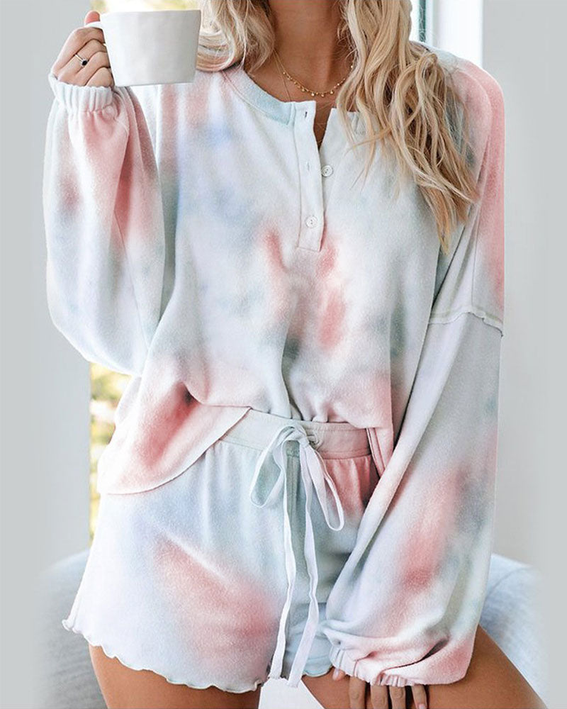 Tie-Dye Two-piece T-Shirt Shorts Loungewear