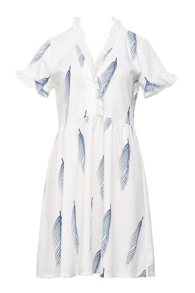 Go Your Own Way Feather Print Dress