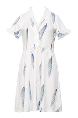 Go Your Own Way Feather Print Dress