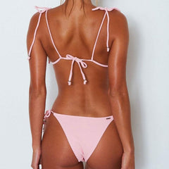 Summer Plain Vacation Bikini Swimwear