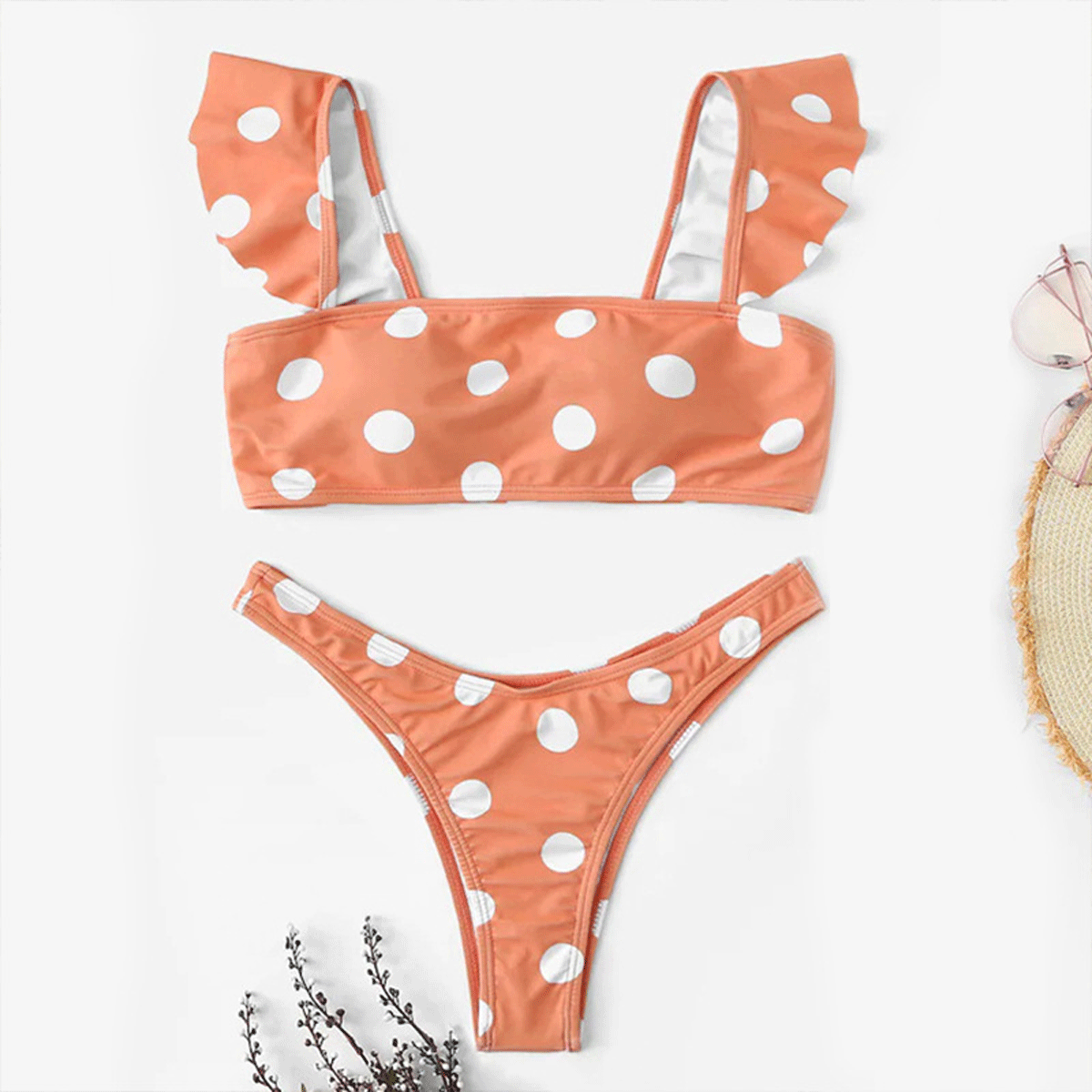 Sweet Sexy Falbala Spotty Bikini Two-Piece