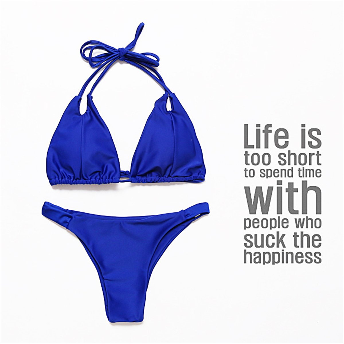 Summer Plain Double Strap Beach Swimwear