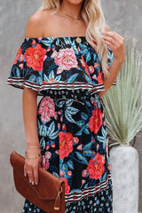 Printed Long Swing Maxi Dress