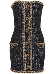 Lorrie Bustier with Embroidered Sequin Dress
