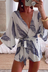 Plants Print White Romper