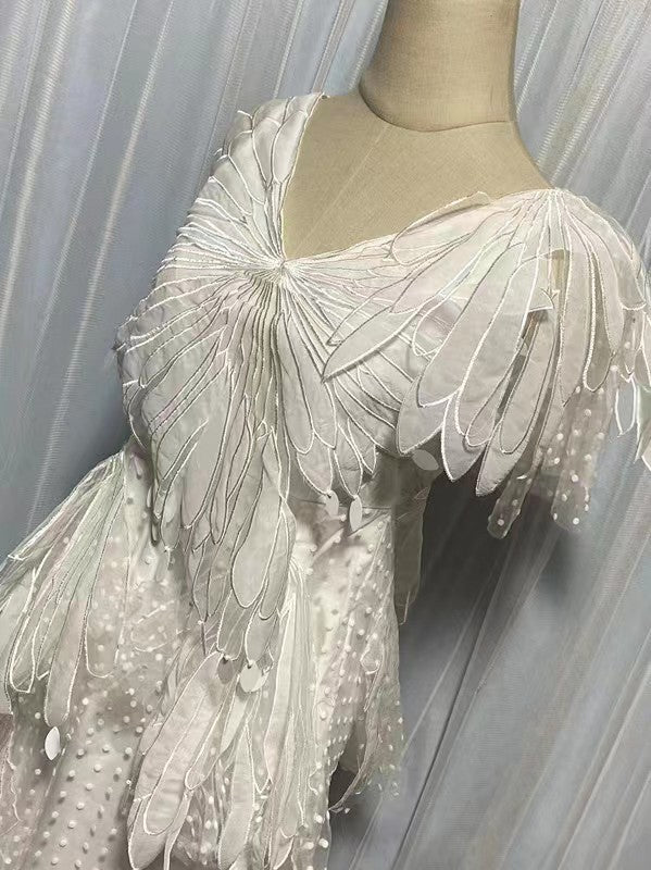 Rhea See-Through Tiered Ruffled Dress