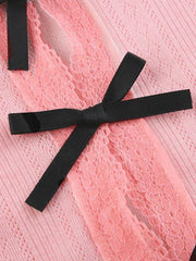 Cutout Bow Decor Slim Long Sleeve Knit