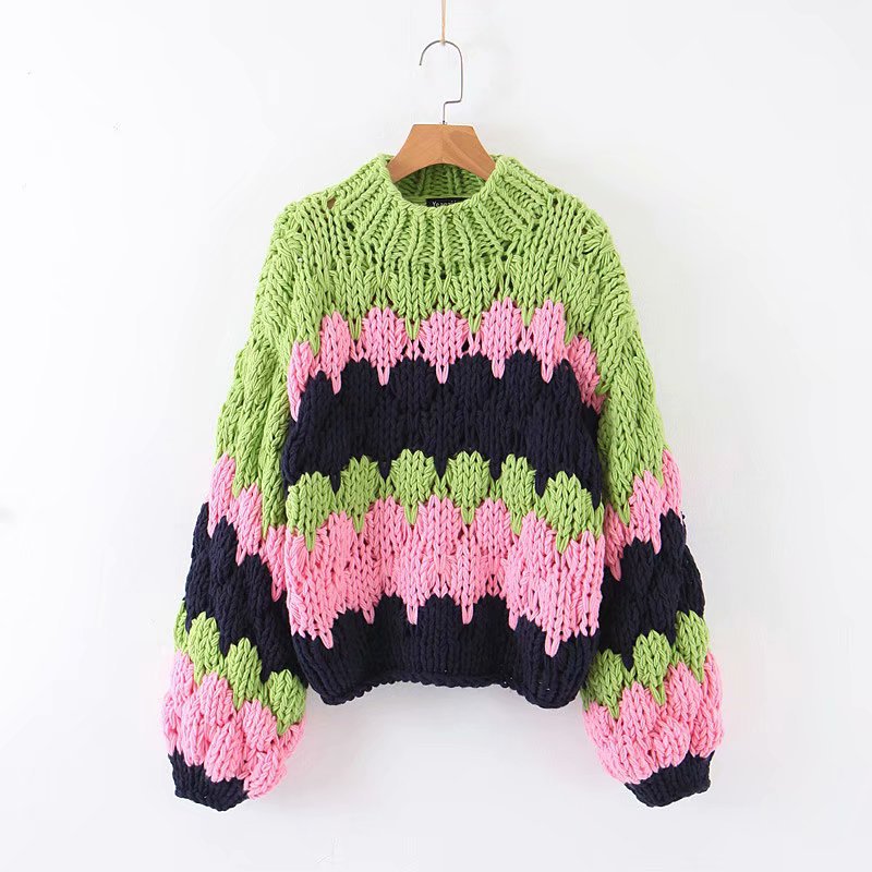 Women's Oversized Coarse Wool Sweater