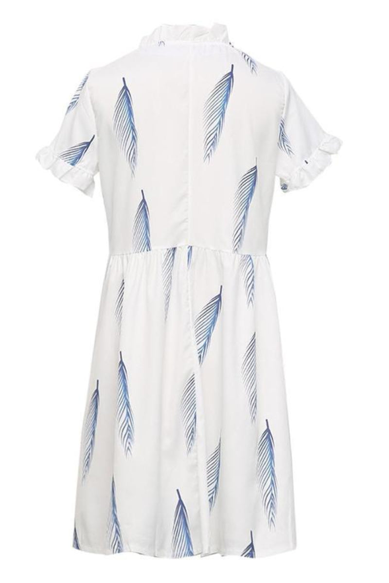 Go Your Own Way Feather Print Dress