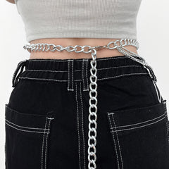 Metal layered waist chain