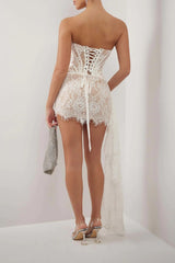 louisa strapless lace corset mini dress