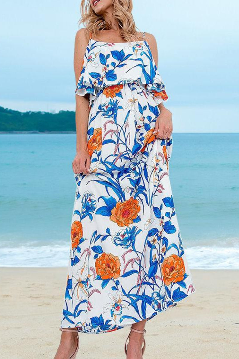 Print Floral Boho Women Fall Beach Dress