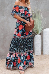 Printed Long Swing Maxi Dress