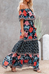 Printed Long Swing Maxi Dress