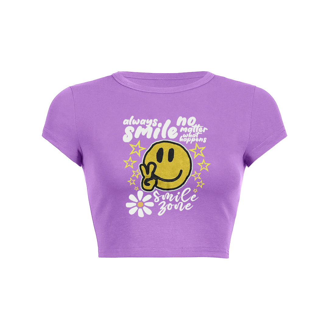 Always smile no matter what happens floral graphic print Baby Tee