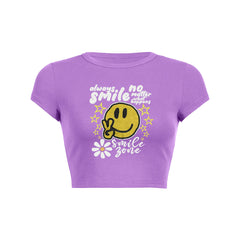 Always smile no matter what happens floral graphic print Baby Tee