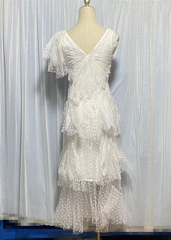 Rhea See-Through Tiered Ruffled Dress