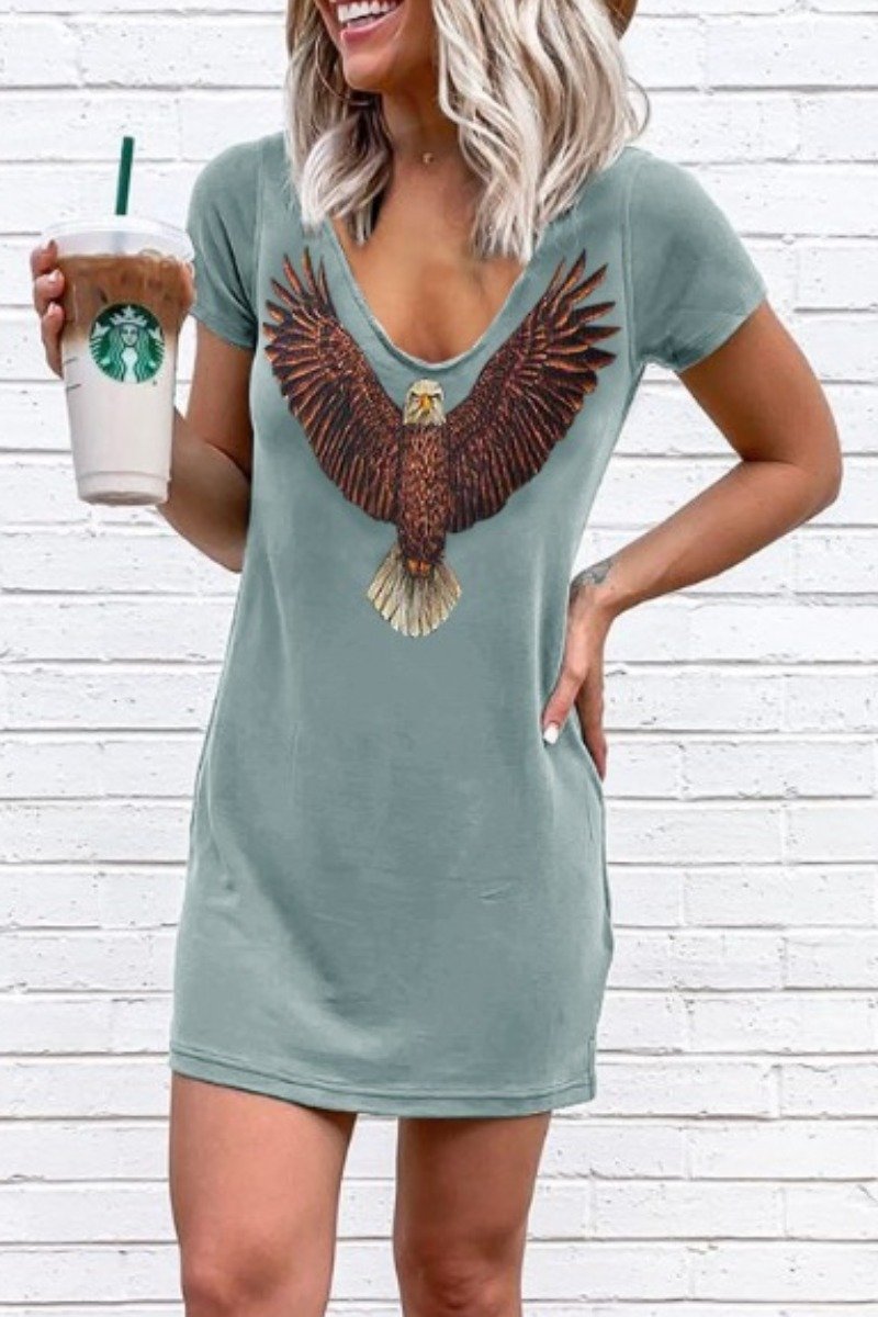 Casual Basic Print Black Mini Dress(3 Colors)