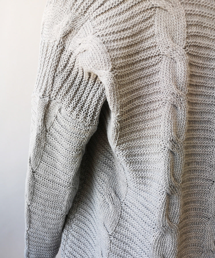 Solid Color Knit Long Cardigan Plus Size S-3XL