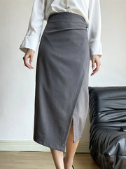 Amari High Waist Ruched Detail Wrap Hem Skirt