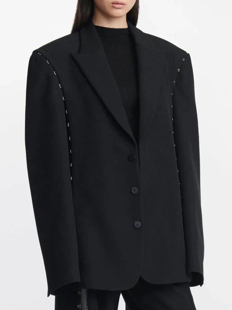 Annabelle Hook-Detailed Single-Breasted Blazer