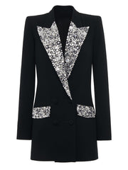 Anne Long Sleeve Collared Crystal Embellished Blazer