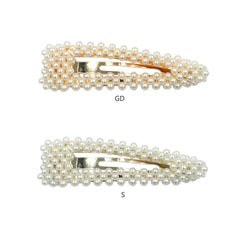 Vintage Faux Pearl Wrapped Hairpins  Gold/Silver Metal Alloy Hair Clip