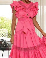 Bailey Ruffle Top & Long Skirt Set