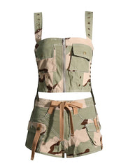 Emely Street Camo Print Ripped Short Set