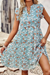 Fashion Floral Print Casual Mini Dress
