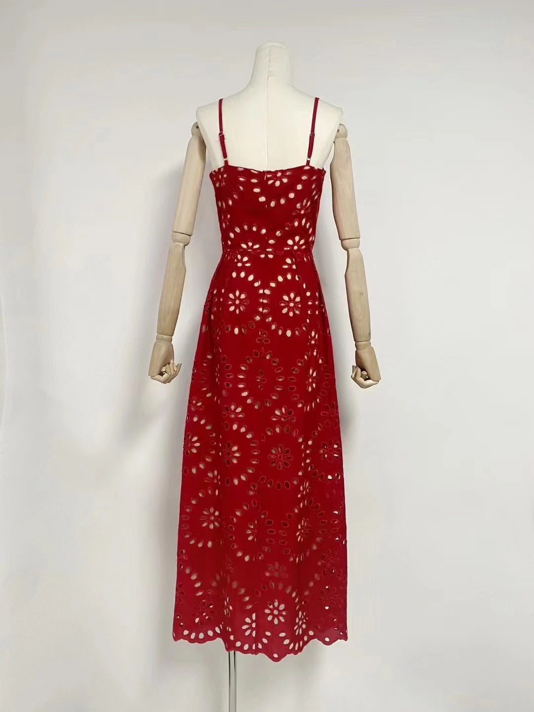 Florence Spaghetti Strap Eyelet Maxi Dress
