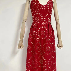 Florence Spaghetti Strap Eyelet Maxi Dress