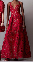Florence Spaghetti Strap Eyelet Maxi Dress