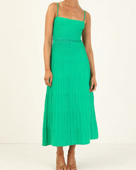 Stretch Ribbed Suspenders Knit Bodycon Maxi Dresses