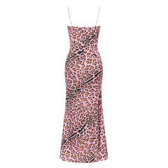 Gloria Spaghetti Strap Leopard Print Maxi Dress